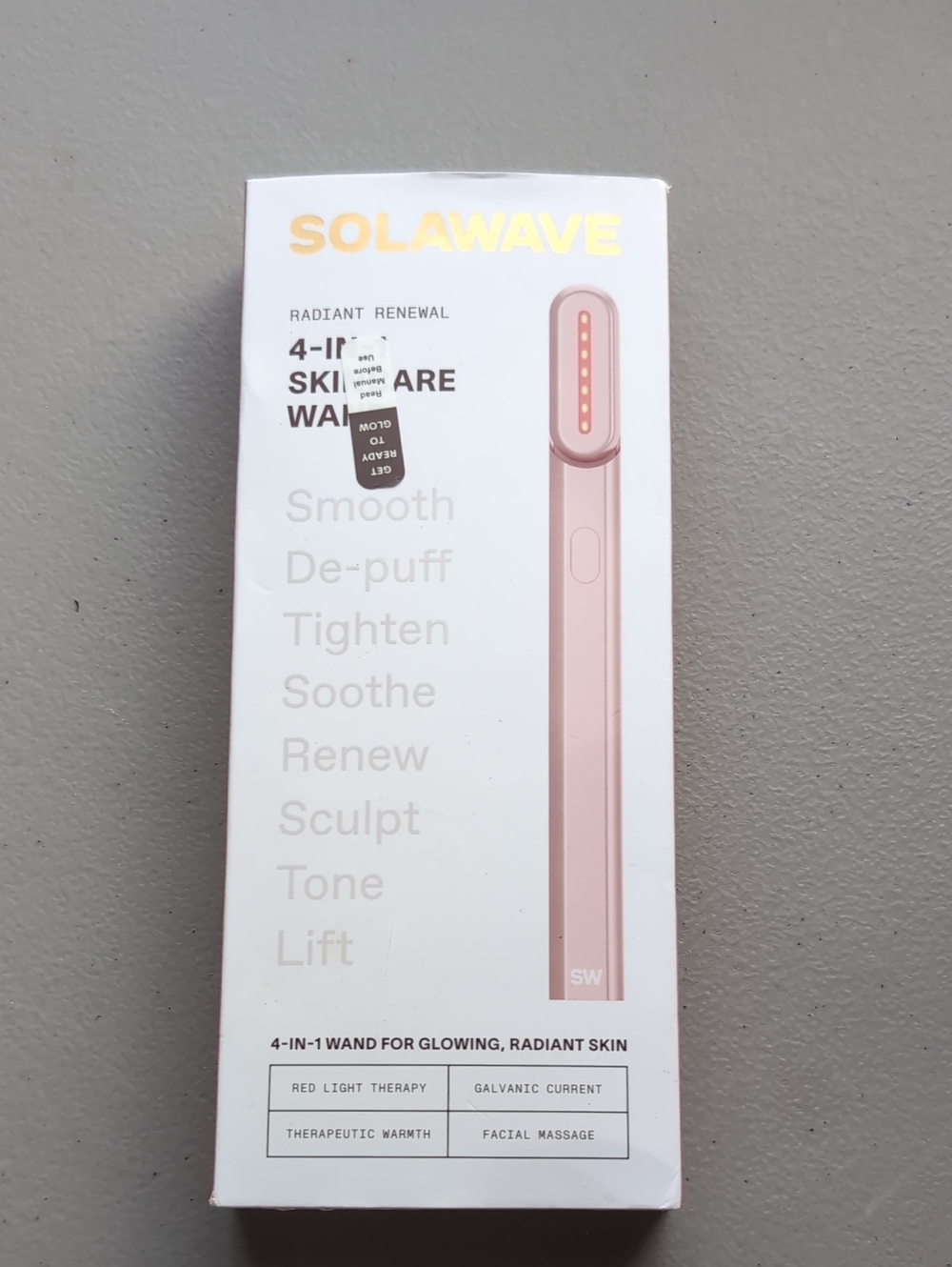 Solawave 4-in-1 Pink Skincare Wand – Red Light Therapy Open Box (New)